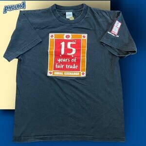 Vtg 90s Y2K Equal Exchange Coffee House T-Shirt USA